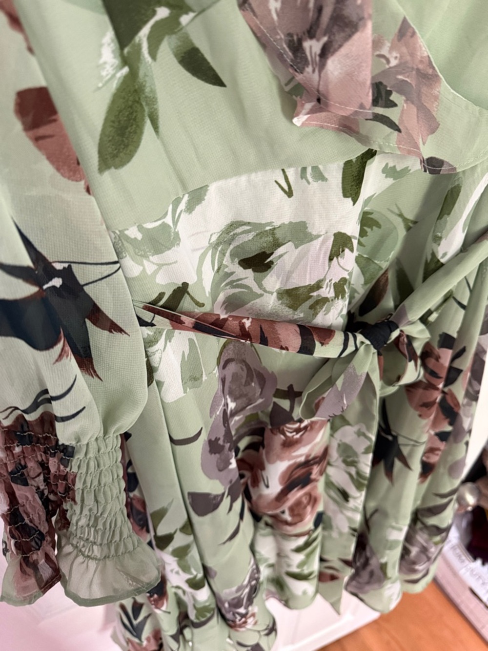 Floral Dress in Sage Green - Picture 3 of 3